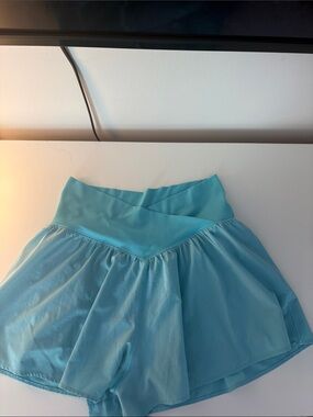 Offline Women’s Light Blue Flared Shorts with V-Waistband